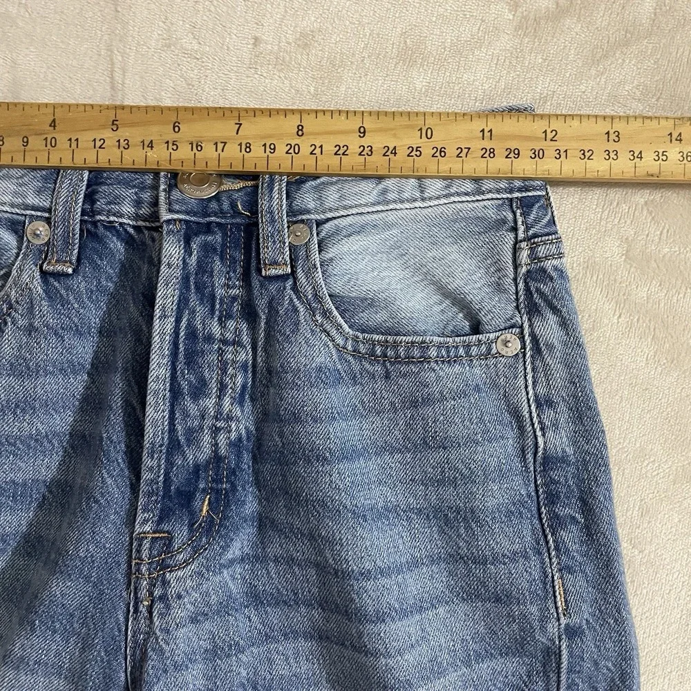 Aeropostale Jeans Womens Size 000 90s Baggy Blue Denim Medium Wash‎ Button Fly